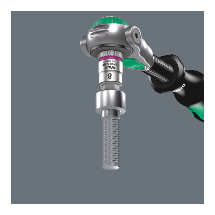 Wera 9720 Schuimrubberen inzetstuk met 8000 A Zyklop ratel 1/4" Set 1
