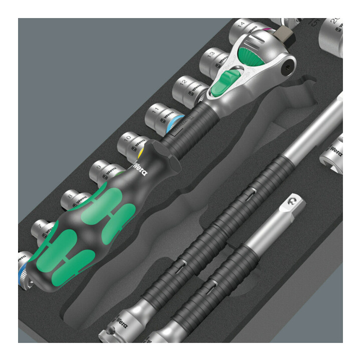 Wera 9721 Schaumstoffeinlage 8000 B Zyklop Knarre 3/8" Set 1, 23-teilig