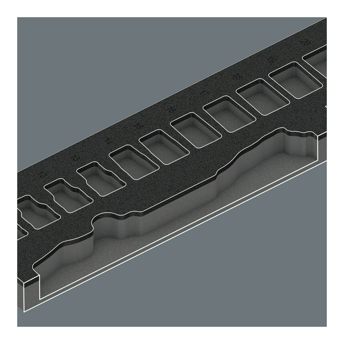 Wera 9722 Schaumstoffeinlage 8000 C Zyklop 1/2" Knarre Set 1, 31-teilig