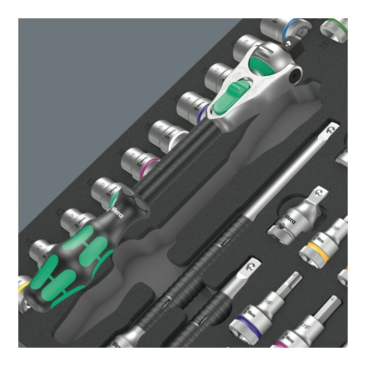 Wera 9722 Schaumstoffeinlage 8000 C Zyklop 1/2" Knarre Set 1, 31-teilig