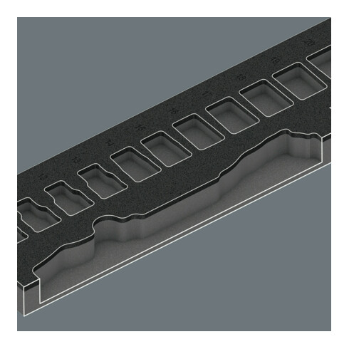 Wera 9722 Schaumstoffeinlage 8000 C Zyklop 1/2" Knarre Set 1, 31-teilig