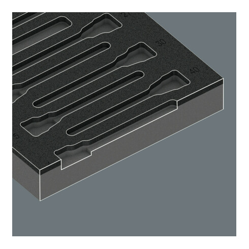 Wera 9723 Schaumstoffeinlage Zyklop B 3/8" Bitnuss Set 1, 22-teilig