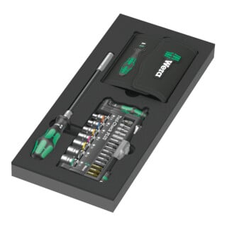 Wera 9750 Schaumstoffeinlage Kraftform Kompakt und Tool-Check PLUS Set 1, 57-teilig