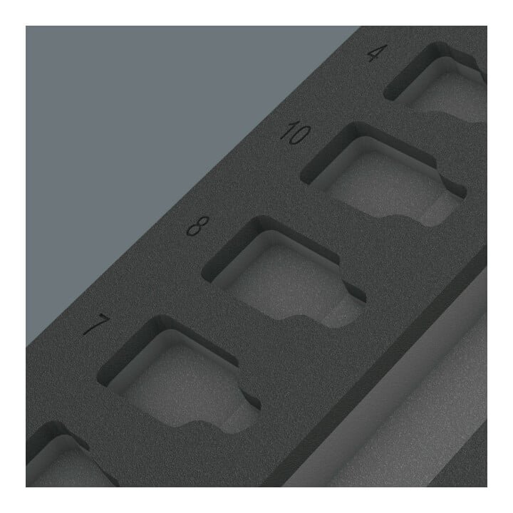Wera 9823 Schaumstoffeinlage Zyklop B 3/8" Bitnuss Set 1, ohne Werkzeug, 172 x 30 x 392 mm