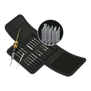WERA Assortiment de tournevis pour micro-électronique en trousse tissu, ESD 21