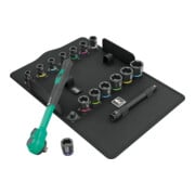 Wera Assortimento Cricchetto Zyklop Comfort 8100 SB 12, levetta cambio rotazione, attacco da 3/8", metrico, 16pz.