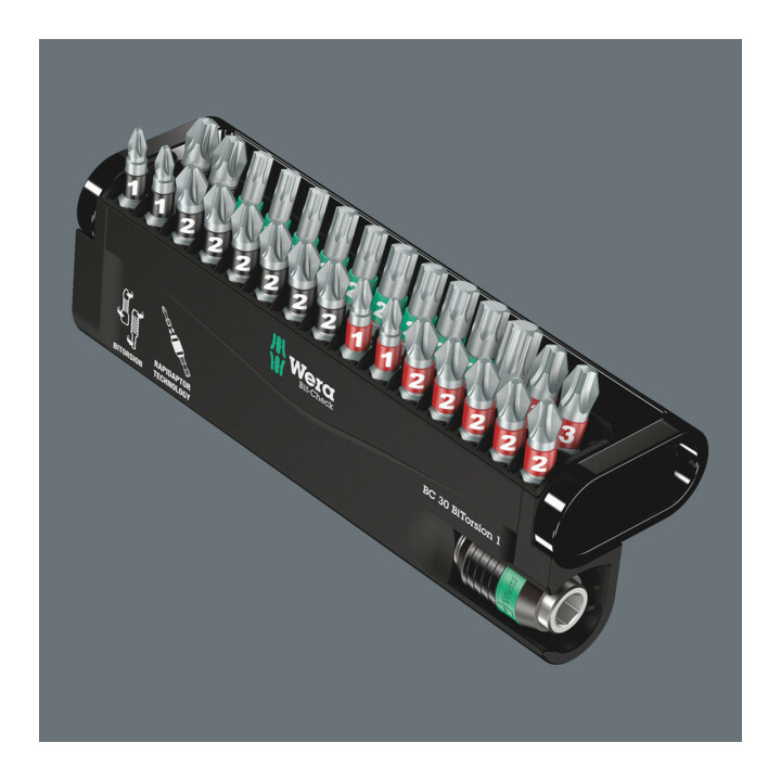 Wera BC BiTorsion/30 Bit-Check, 1 BiTorsion Bit-Halter mit 29 BiTorsion-Bits