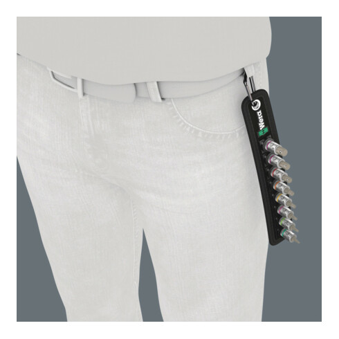 Wera Belt A 2 Zyklop Bitnuss-Satz Innensechskant, mit Haltefunktion, 1/4"-Antrieb, 8-teilig