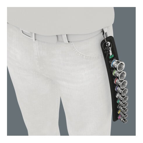 Wera Belt B 1 Zyklop Steckschlüsseleinsatz-Satz, mit Haltefunktion, 3/8"-Antrieb, 10-teilig