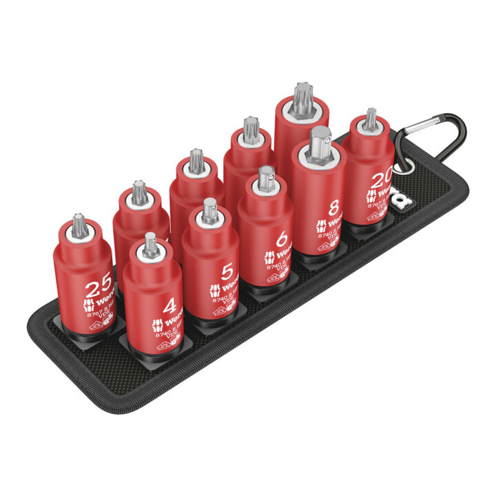 Wera Belt B VDE 1 Zyklop Bitnuss-Satz TX/Innensechskant mit Haltefunktion, 3/8 Zoll-Antrieb, 10-teilig
