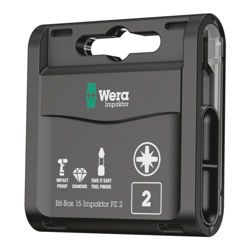 Wera Bit-Box 15 Impaktor PZ, PZ 2 x 25 mm, 15-teilig