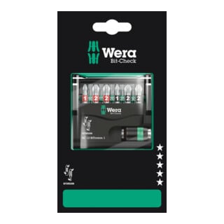Wera Bit-Check 12 BiTorsion 1 SB, 12-teilig