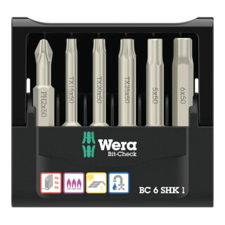 Wera Bit-Check 6 SHK 1 SB, 6pz.