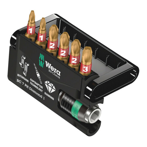 Wera Bit-Check 7 PH Diamond 1, 7-teilig