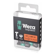 WERA Bit Impaktor per viti TX, 1/4" C 6,3 Set con 10pz., Impronta TX: TX25