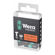 WERA Bit Impaktor per viti TX, 1/4" C 6,3 Set con 10pz., Impronta TX: TX40