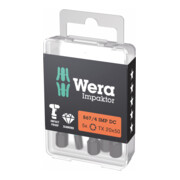 WERA Bit Impaktor per viti TX, 1/4" E 6,3 Set con 5pz., Impronta TX: TX20
