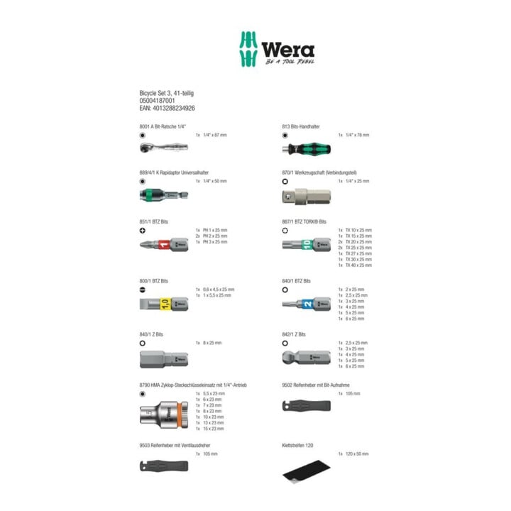 Wera Bit-Satz Tool-Check Bicycle Set 3 41-teilig