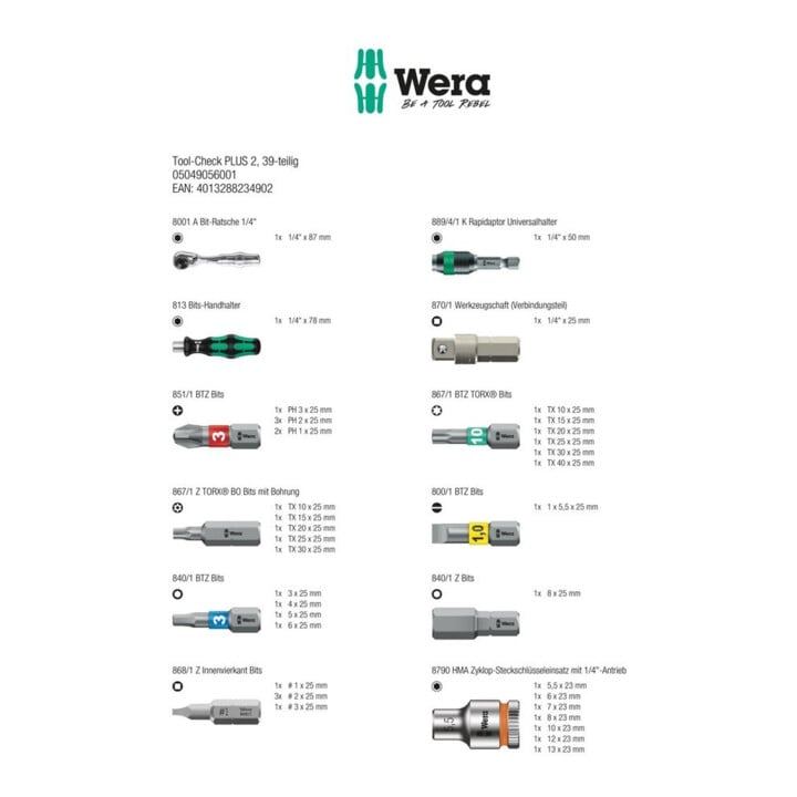 Wera Bit-Satz Tool-CheckPlus 2 39-teilig