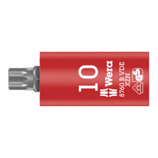 Wera Bitnuss 8760 B VDE XZN Zyklop 3/8 Zoll-Antrieb, für Innenvielzahn-Schrauben Innenvielzahn 59 mm