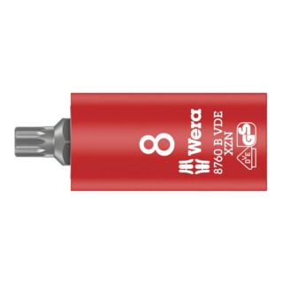 Wera Bitnuss 8760 B VDE XZN Zyklop 3/8 Zoll-Antrieb, für Innenvielzahn-Schrauben Innenvielzahn 59 mm