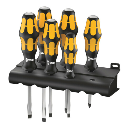Wera Cacciaviti 932/918/6 Kraftform: cacciavite a scalpello + rack, 6pz.