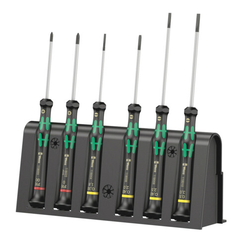 Wera Cacciaviti per elettronica 2035/6 A + rack, 6pz.
