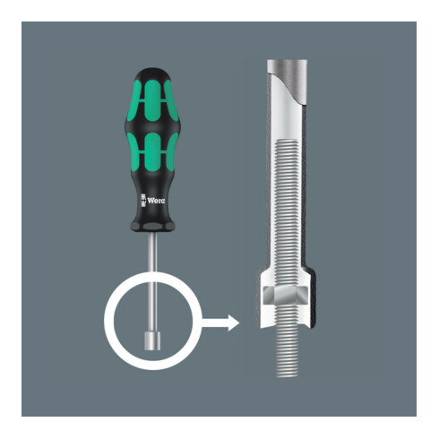WERA Clé à douilles à tige creuse avec manche Kraftform 8 mm