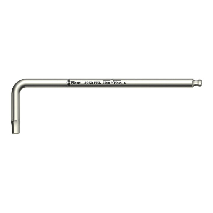 WERA Clé mâle coudée 6 pans, longue Acier inoxydable 3 mm