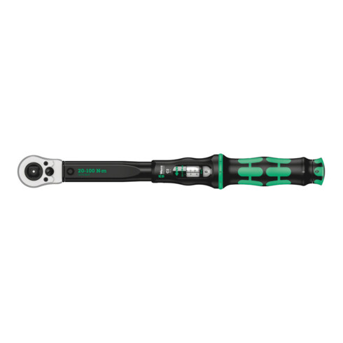 Wera Click-Torque C 2 Push R/L instelbare draaimomentsleutel voor rechtsom en linksom vastdraaien, 20-100 Nm