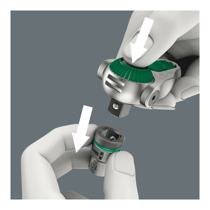 WERA Cliquet de précision “Zyklop Speed” réversible, 3/8″ avec tête orientable et éjecteur