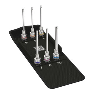 WERA Coffret de douilles tournevis pour 6 pans creux, carré 1/2 pouce 6 pièces, longues