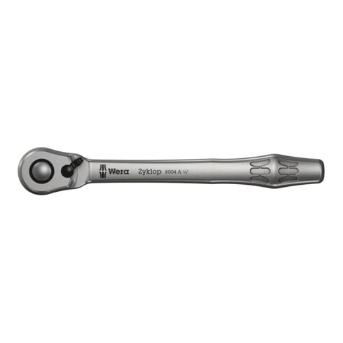 Wera Cricchetto in metallo in set 8100 SAE 12 HF Zyklop, levetta di conversione, attacco 1/4", metrico, 13pz.