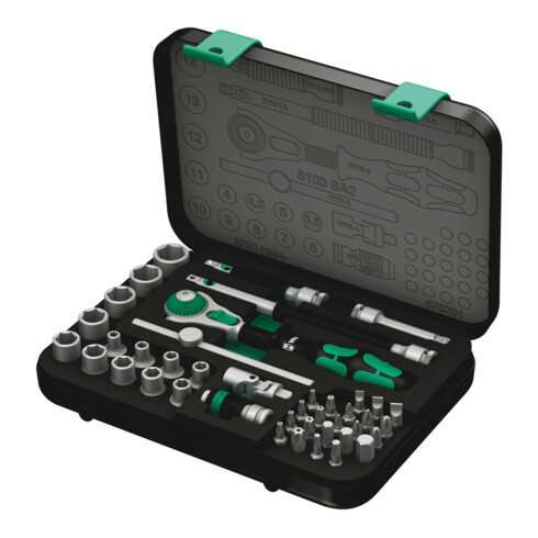 Wera Cricchetto in set 8100 SA 2 Zyklop Speed, attacco 1/4", metrico, 42pz.