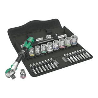 Wera Cricchetto in set 8100 SB 6 Zyklop Speed, attacco 3/8", metrico, 29pz.