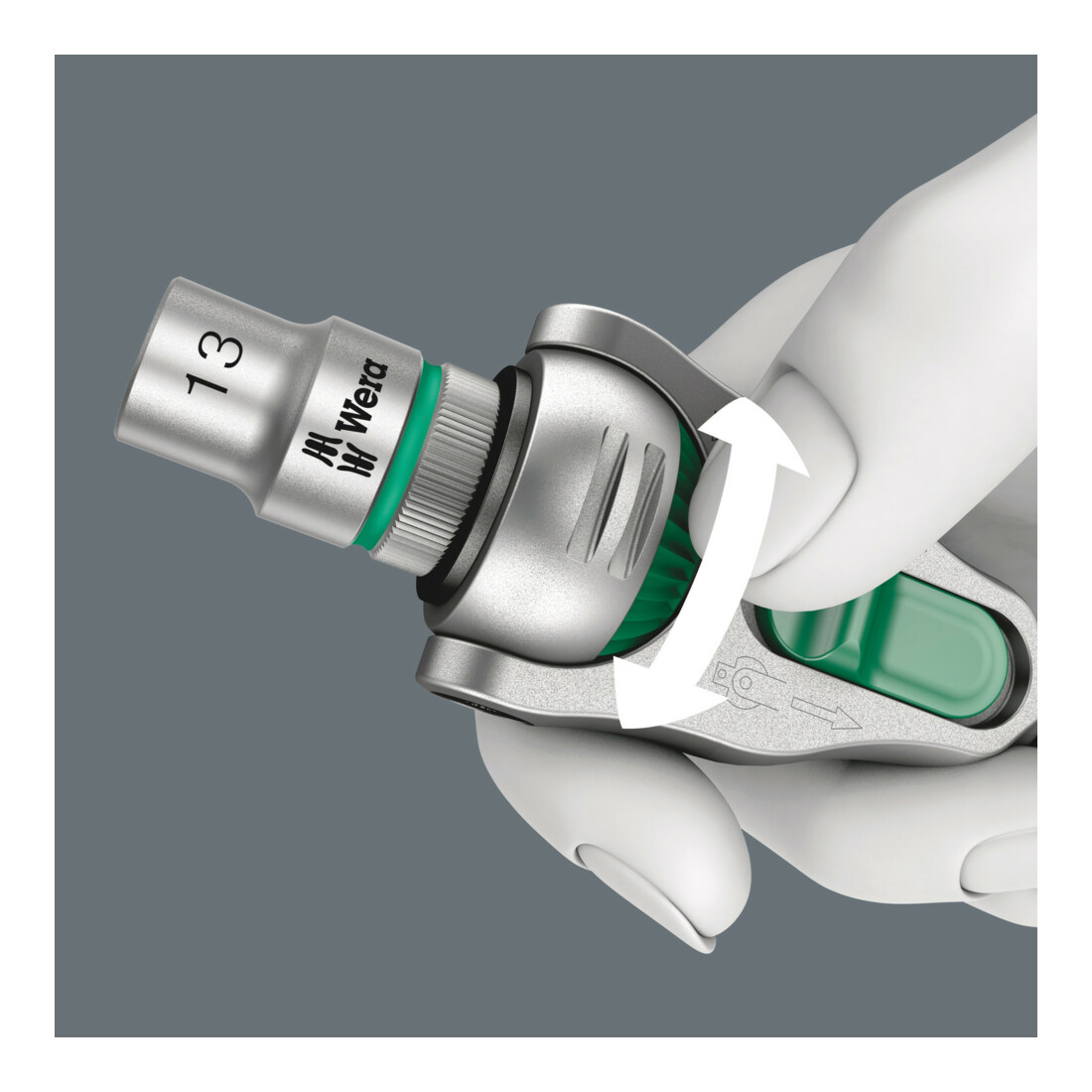 Wera Cricchetto Zyklop 8000 A 1/4" Set 1 9720, in termoformato in spugna