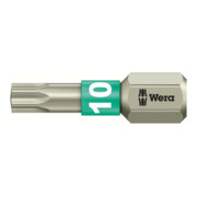 WERA Embout, 1/4 pouce, pour Torx Acier inoxydable «Stainless» TX10