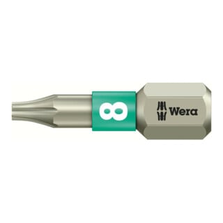WERA Embout, 1/4 pouce, pour TX Acier inoxydable «Stainless» TX8