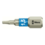 WERA Embout 6 pans, 1/4 pouce avec profil Hex-Plus, acier inoxydable «Stainless» 1,5 mm