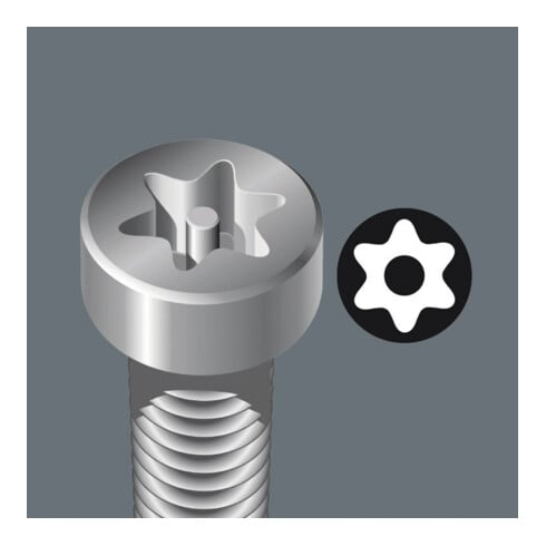 Wera Embout dur 1/4" DIN 3126 E6,3 T40x89mm avec perçage