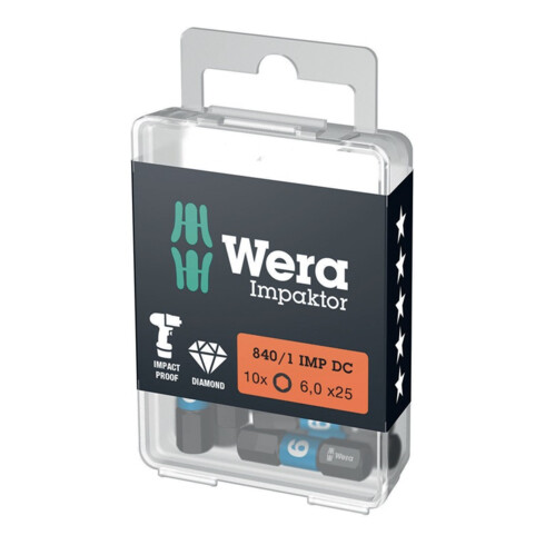 Wera 840/1 IMP Impacteur DC 6KT-Bits Longueur 25 mm