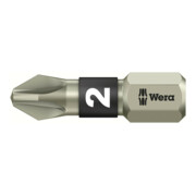 WERA Embout Pozidriv, 1/4″ Acier inoxydable «Stainless» 2/25 mm