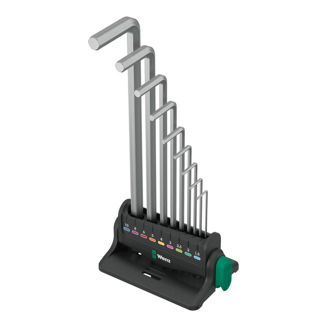 Wera Hex-Plus 8 Winkelschlüsselsatz 950/9, metrisch, gestellverchromt, 9-teilig