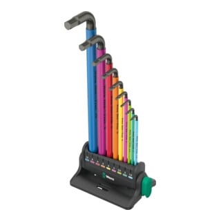 Wera Hex-Plus Multicolour 3 Winkelschlüsselsatz 950/9, metrisch, BlackLaser, 9-teilig