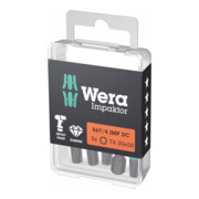 Wera Impaktor Bit für TX, 1/4 Zoll E 6,3 Set, TX-Profil: TX30
