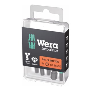 Wera Impaktor Bit voor TX, 1/4 inch E 6,3 Set, TX-profiel: TX25