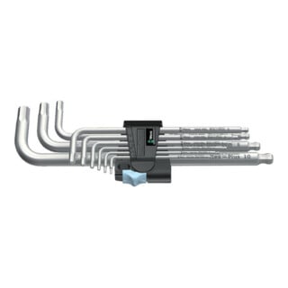WERA Jeu de clés mâles coudées 6 pans, Hex-Plus acier inoxydable 9