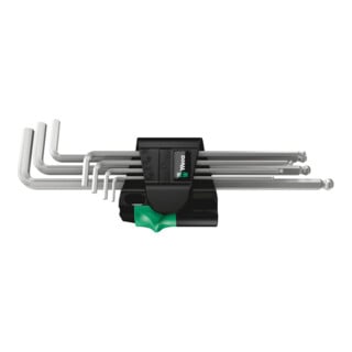 WERA Jeu de clés mâles coudées 6 pans, Hex-Plus chromée 7