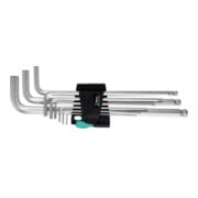 Wera Jeu de clés mâles coudées 6 pans Hex-Plus, chromées, Nombre de tournevis: 9