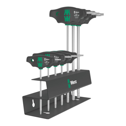 WERA Jeu de tournevis pour Torx, avec poignée transversale, dans un support métallique 7 pièces, Nombre de tournevis : 7